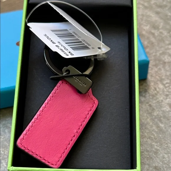 NWT Coach Fuchsia Keychain with Studs - Picture 3 of 7